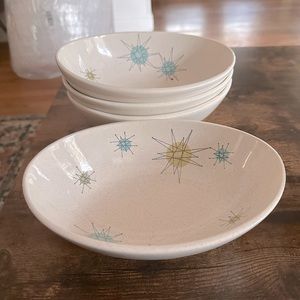 Vintage Atomic Starburst Oval Serving bowl. By Franciscan